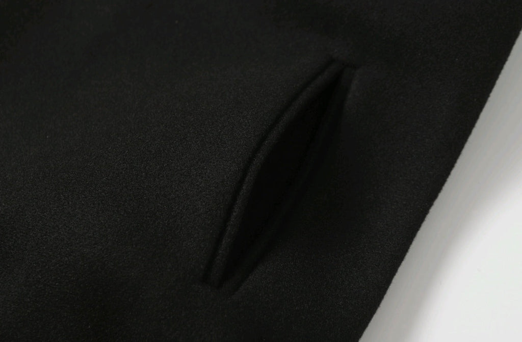 Black White Street Style Baseball Coat 0002